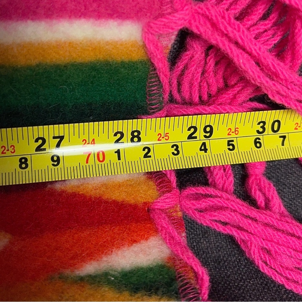 Vintage Pendleton Beaver State Striped Shawl Fringe Pink Throw USA - Picture 9 of 14